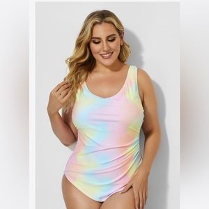 Meet Curve Rainbow Sarong Front One Piece